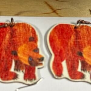 Brown Bear Brown Bear Educator Earrings NEW